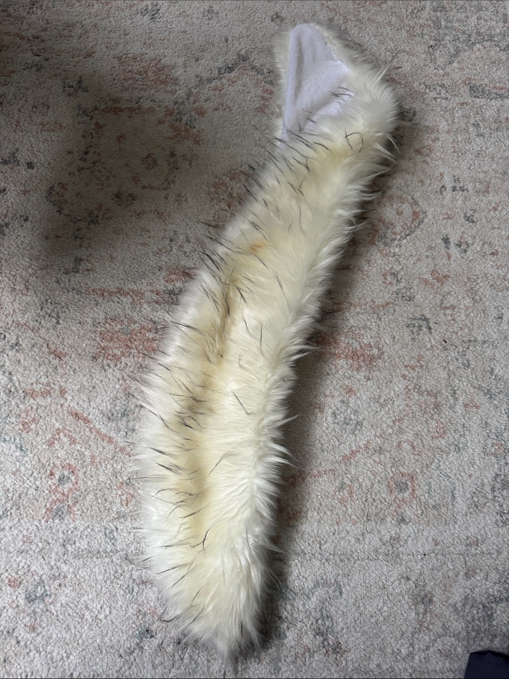 AMO Cream Plush Faux Fur Scarf